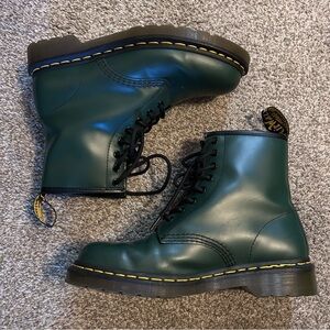 Green Dr. Martens 1460 Boots